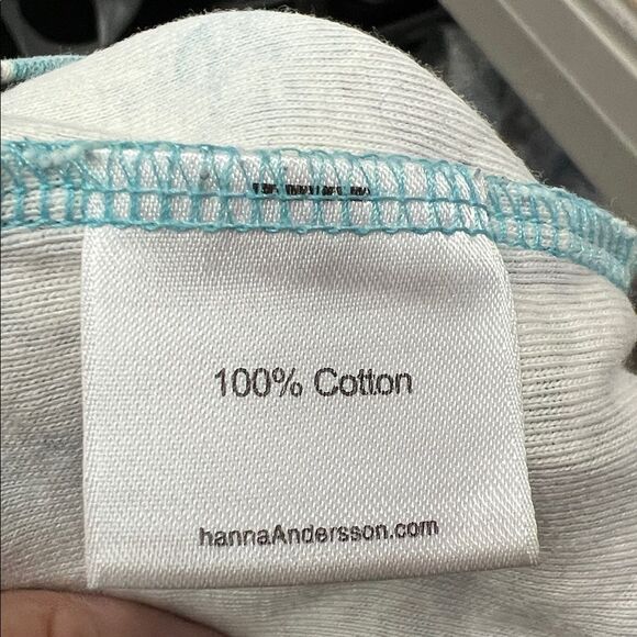 Hanna Andersson Blue and Green floral print long sleeve cotton dress size 8(130) - Picture 11 of 12